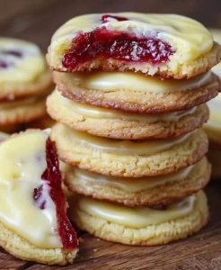 Lemon Glazed Raspberry Thumbprint Cookies Recipe