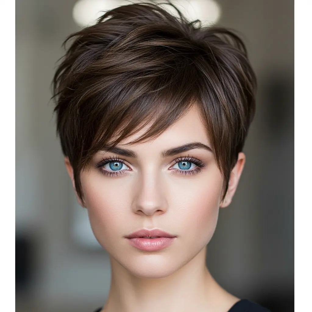 Stunning Short Pixie with Wispy Bangs