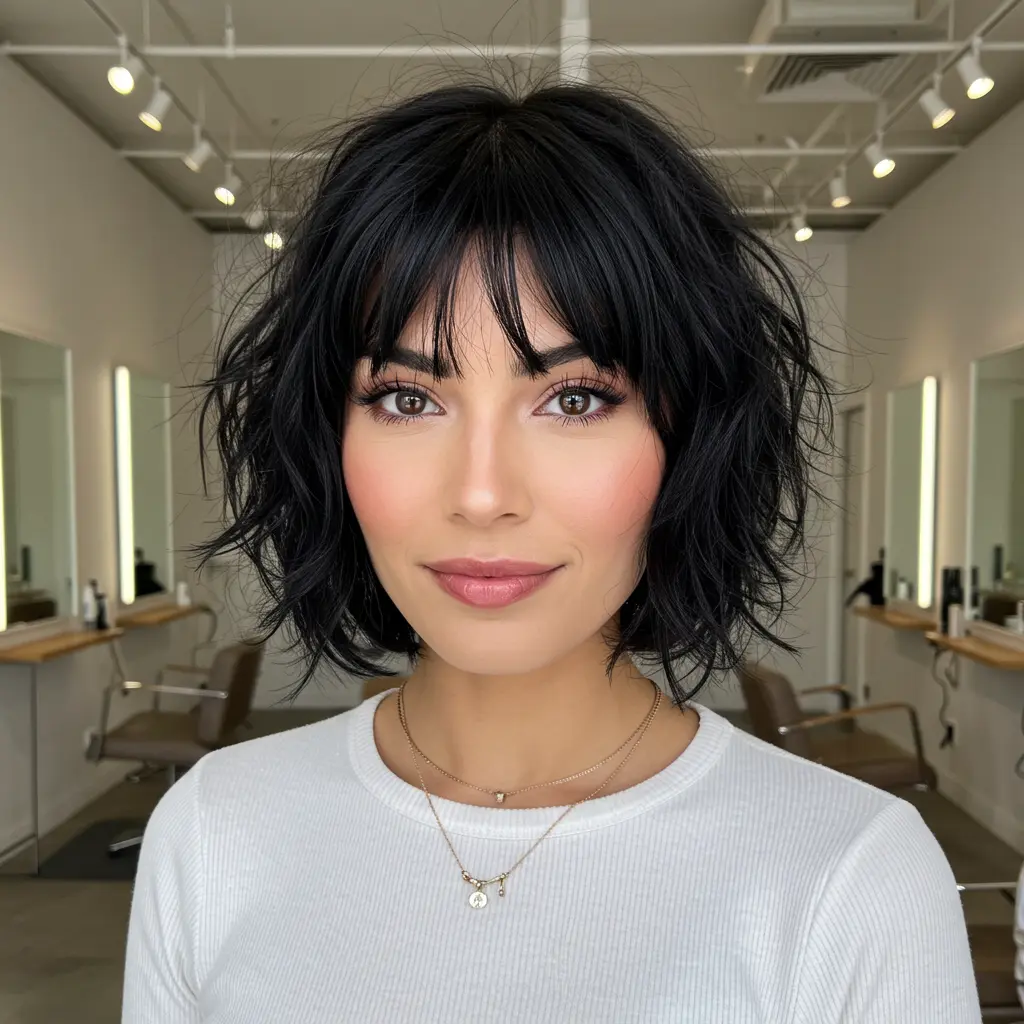 #11 Black Hair with Choppy Micro Bangs