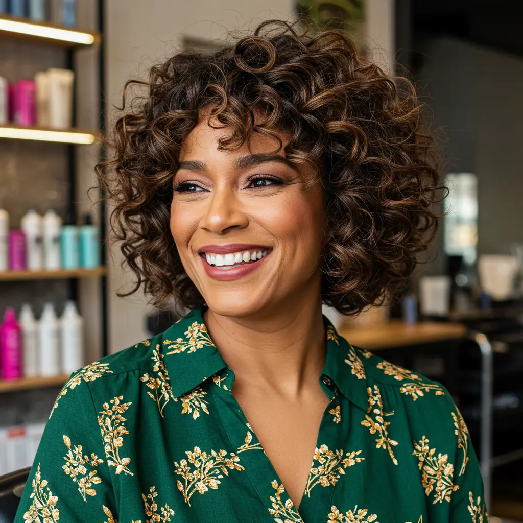 Curly Inverted Bob With Defined Curls