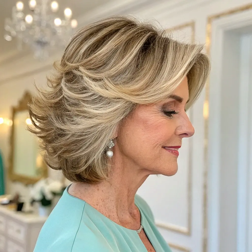 Layered Bob Hairstyle With Lifted Crown