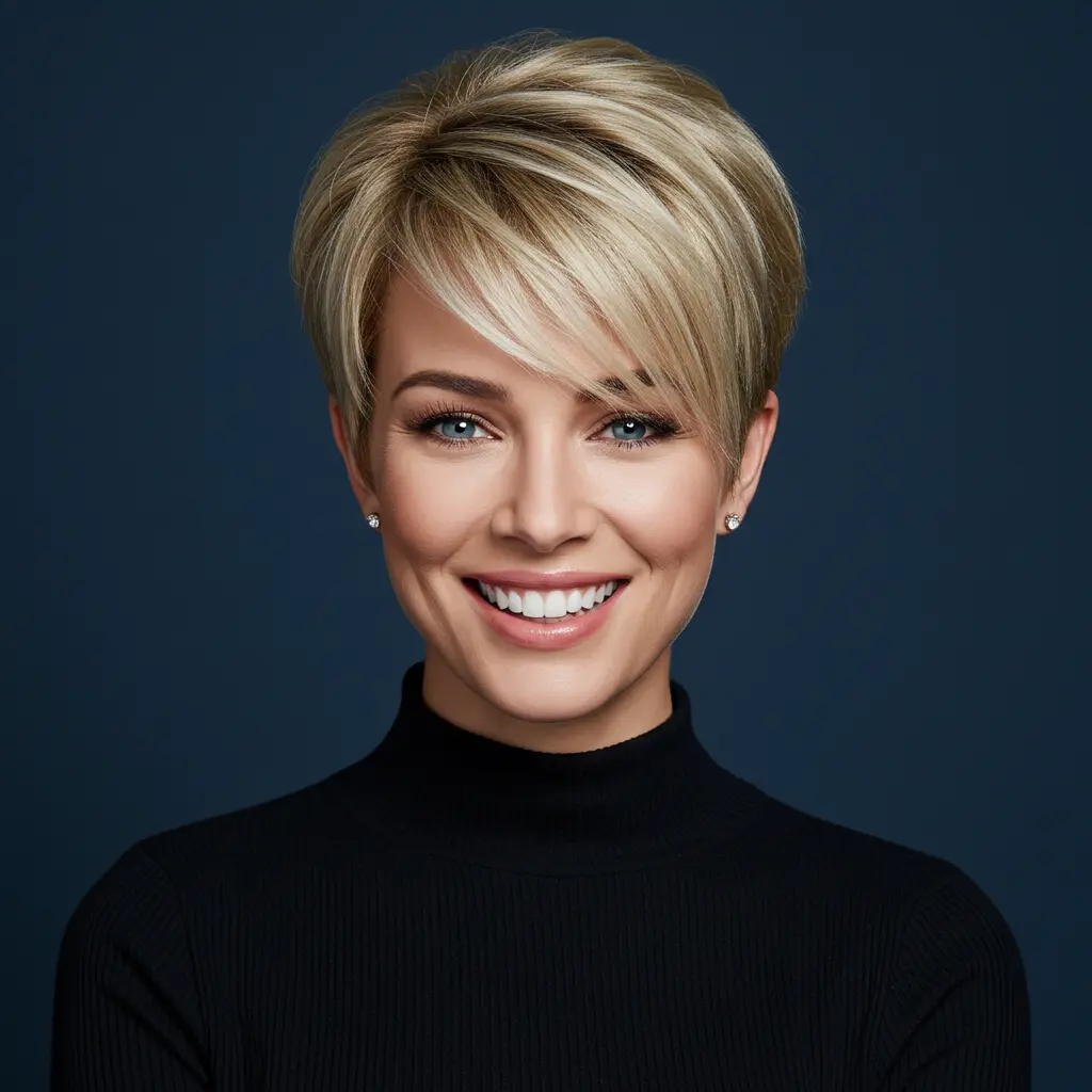 Long Blonde Pixie Cut