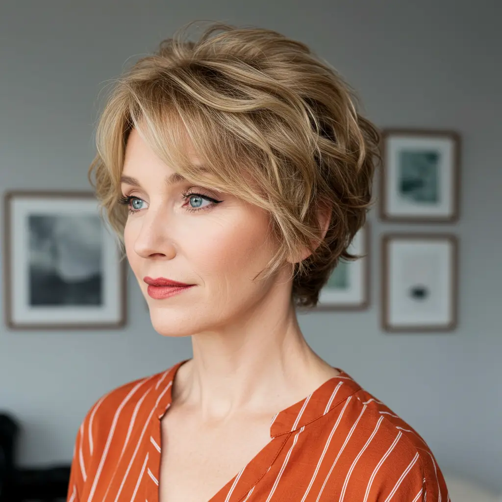 Shag Inspired Wavy Pixie Cut With Crown Lift