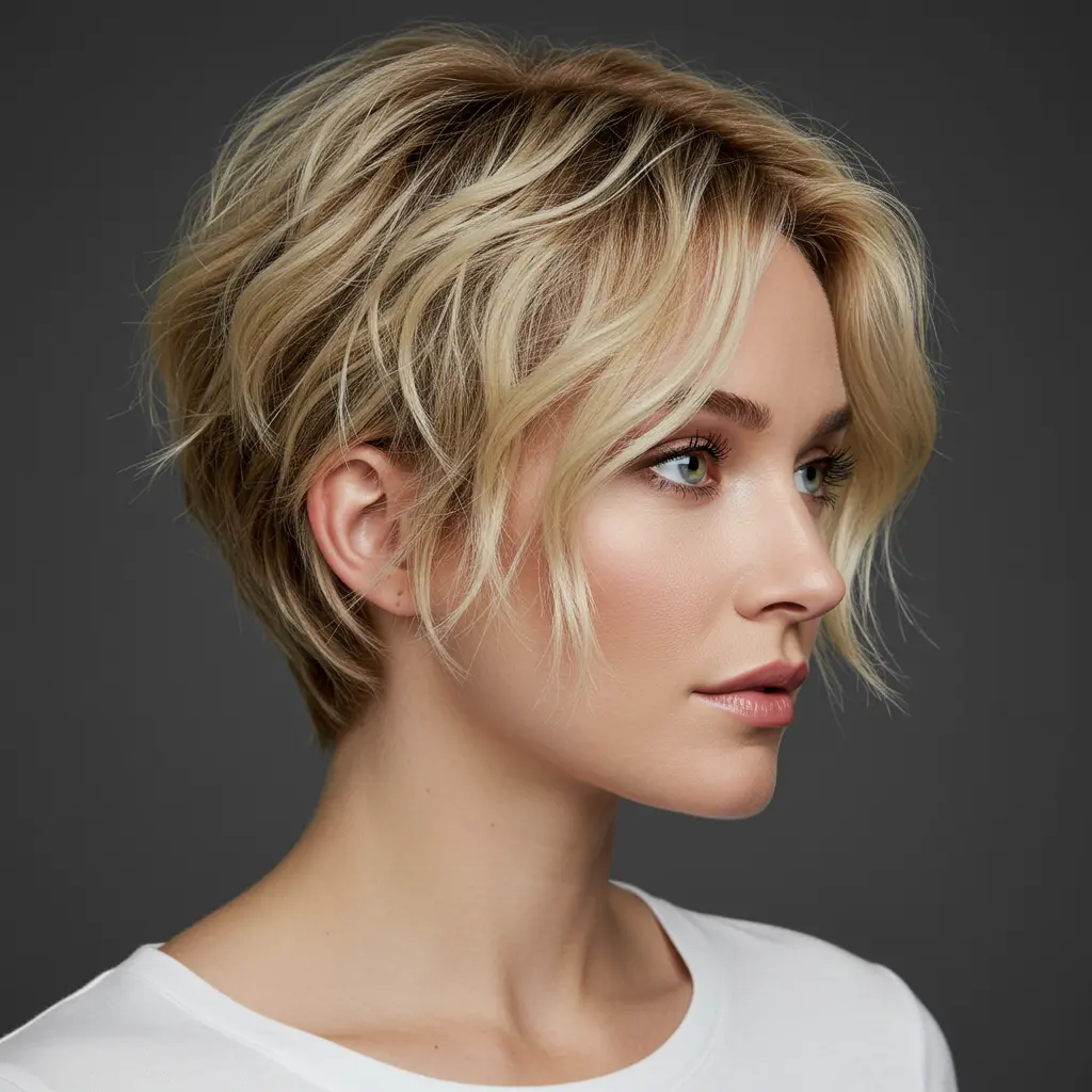 Blonde Wavy Pixie