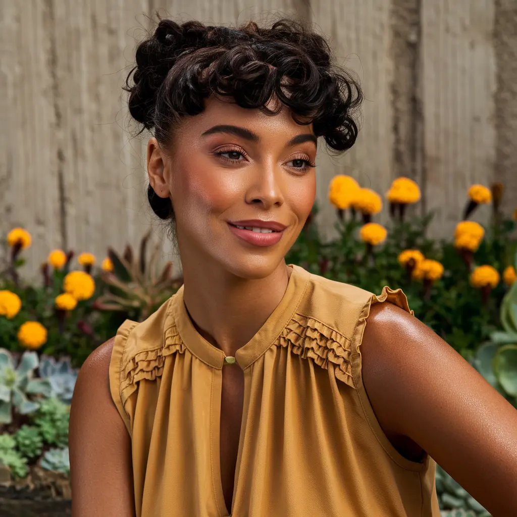 #15 Black Women with Defined Micro Bangs