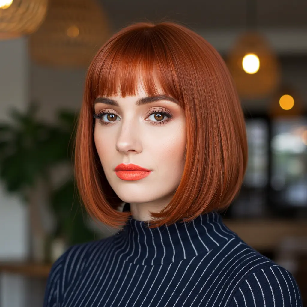#16 Micro Bangs on a Classic Bob Cut
