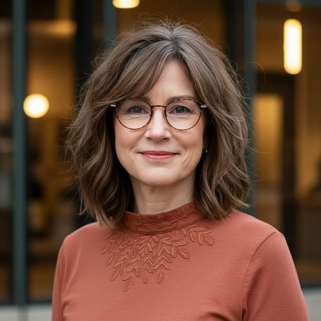 #17 Subtle Bangs on Layered Hair