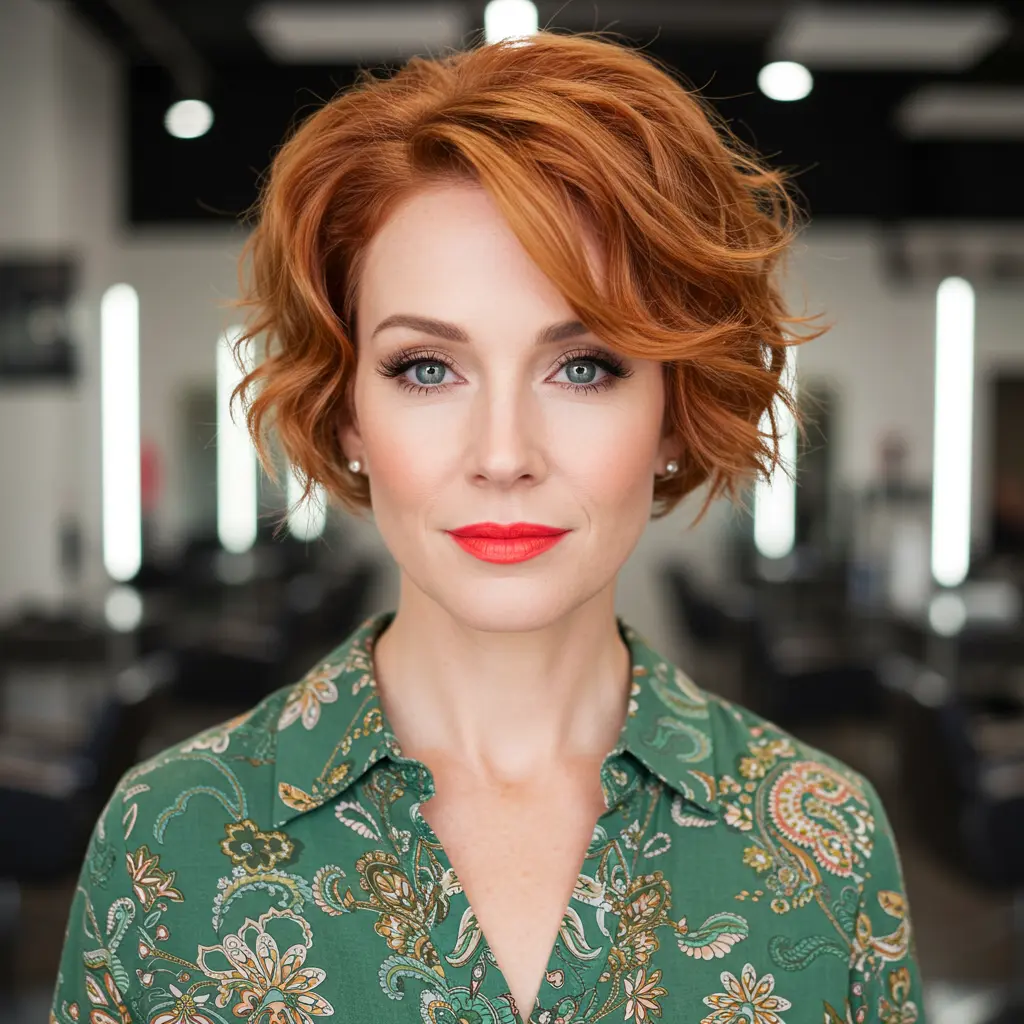 Short Wavy Pixie Cut With Tapered Sides