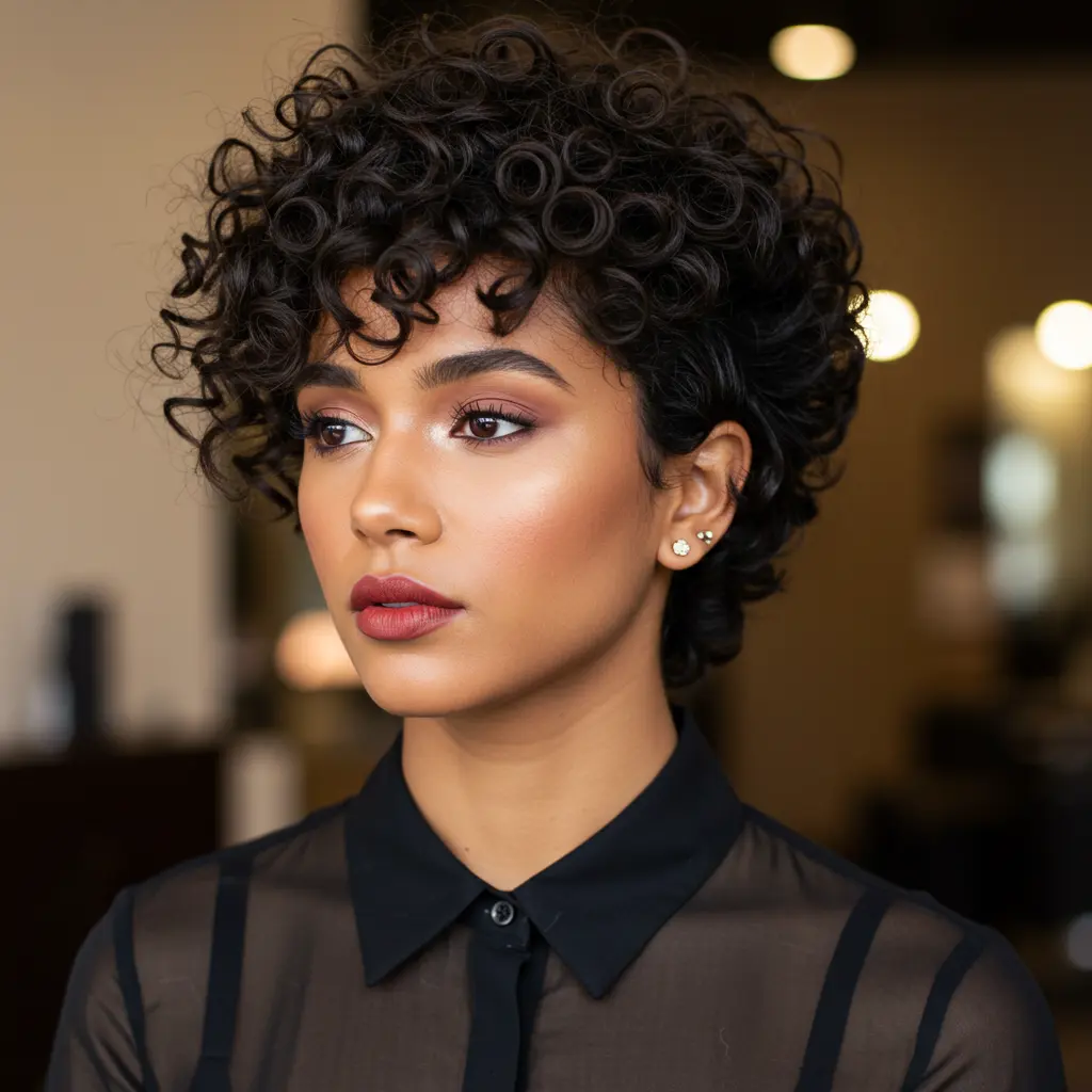 Trendy Long Pixie for Curly Hair