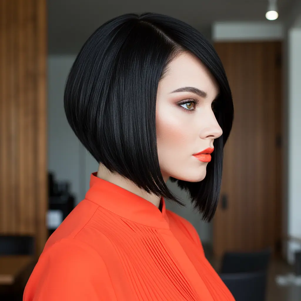 Sleek Bob with Sharp Lines