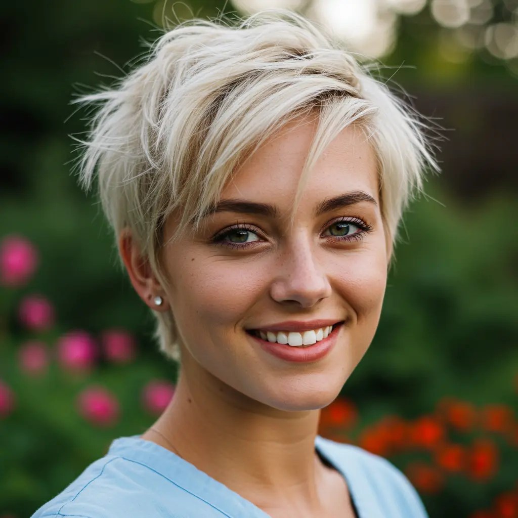 Cute Blonde Messy Pixie Cut