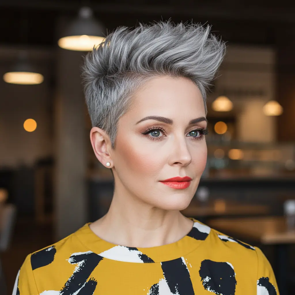 Funky Pixie Cut with Voluminous Top