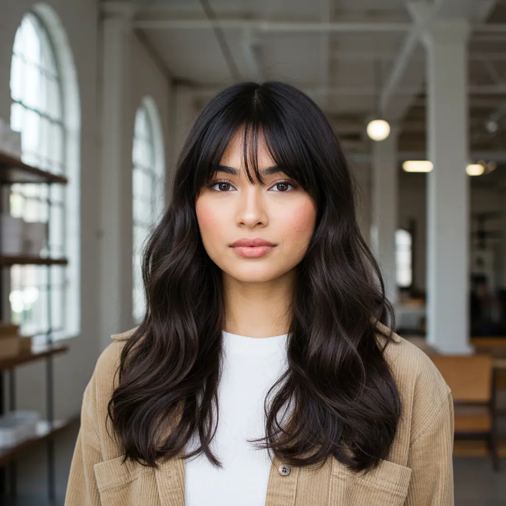 #19 Long Hair with Wispy Micro Bangs
