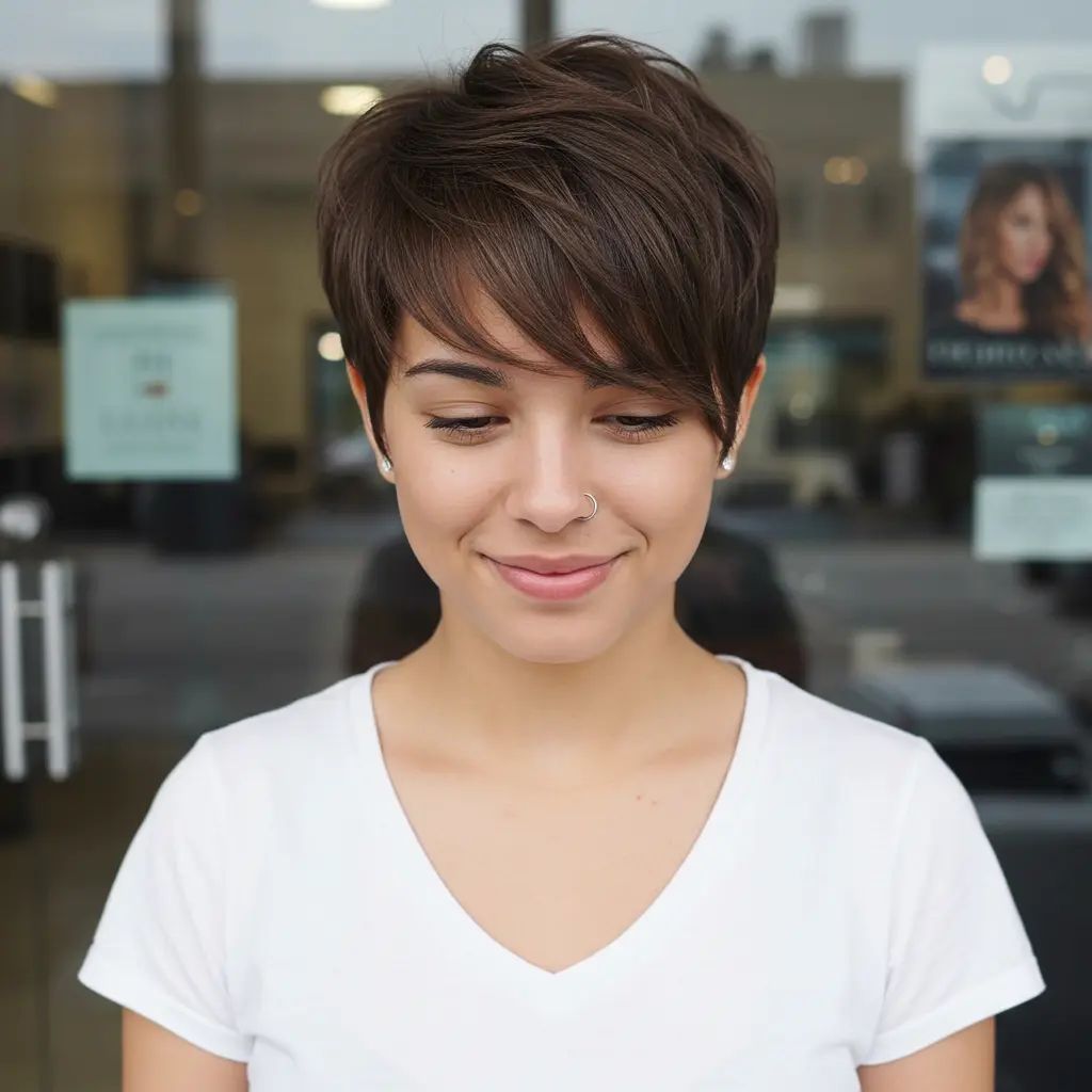 Low-Maintenance Layered Pixie for Busy Women