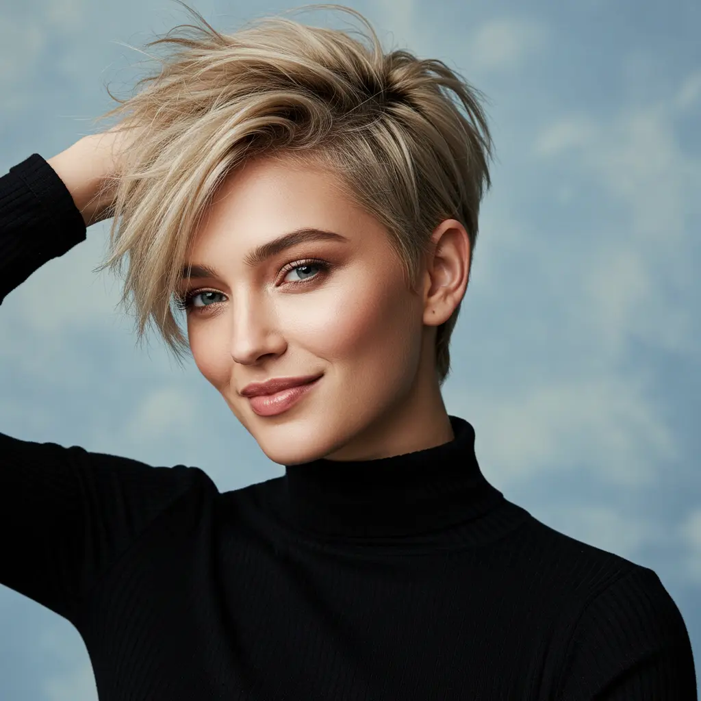 Dirty Blonde Pixie Cut