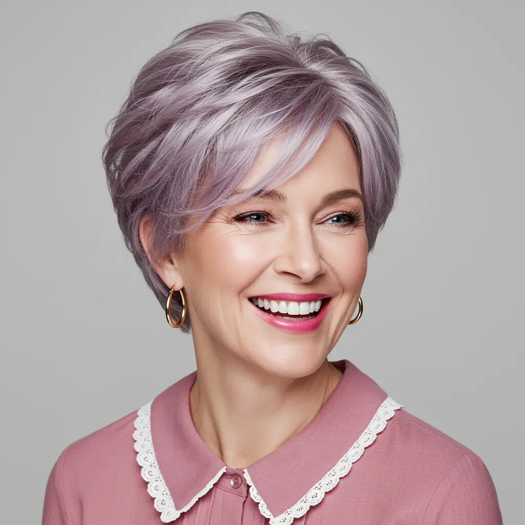 Wavy Pixie Cut For Round Face With Flattering Volume