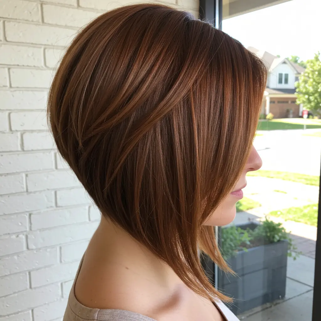 Textured Neck-Length Layered Inverted Bob