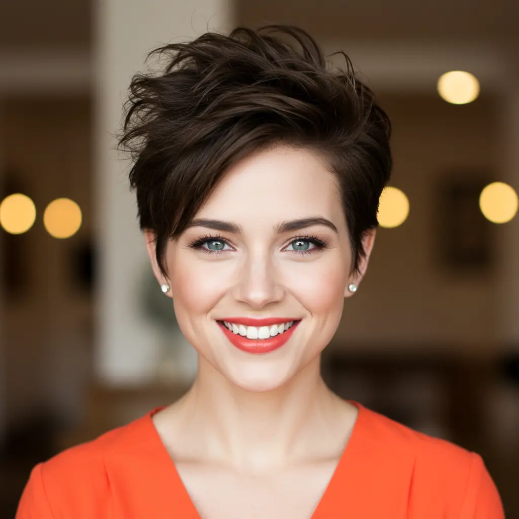 Textured Long Pixie for Thick Hair