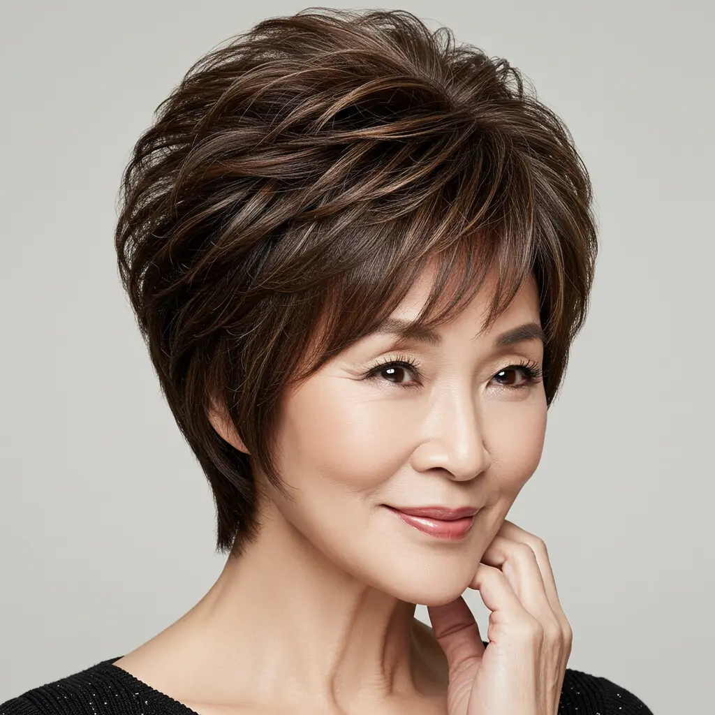 Amazing Long Pixie for Women In Their 70s
