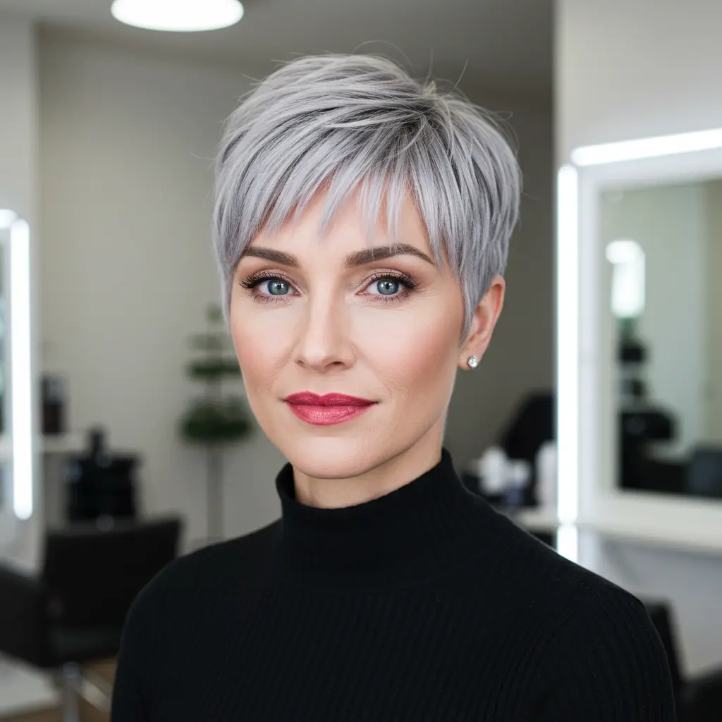 Short Hair Styles Pixie with Blunt Fringe