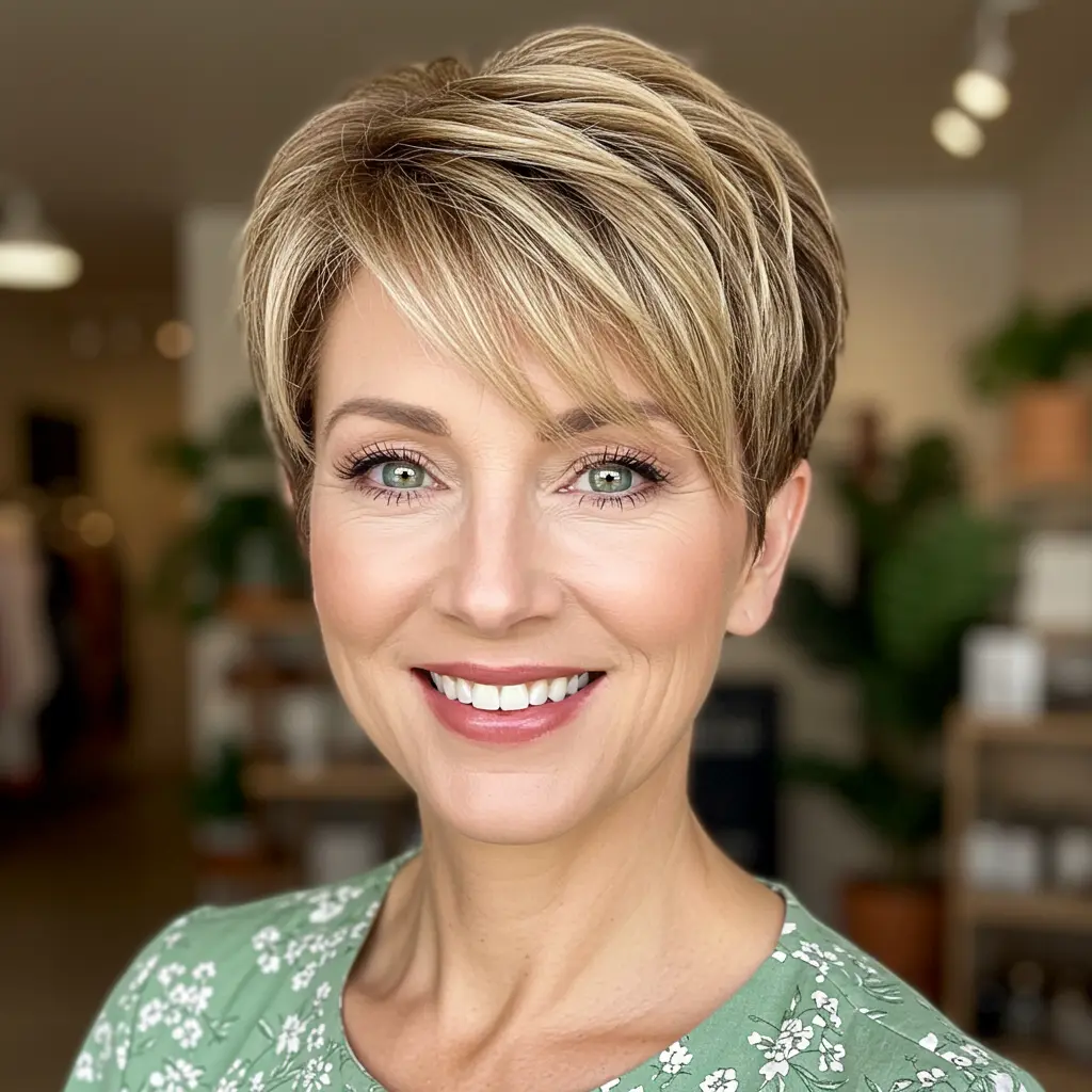 Soft Tapered Pixie with Wispy Bangs