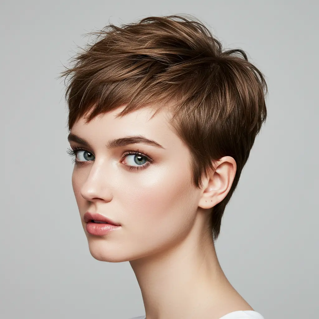 Very Short Pixie With Micro Side Bangs