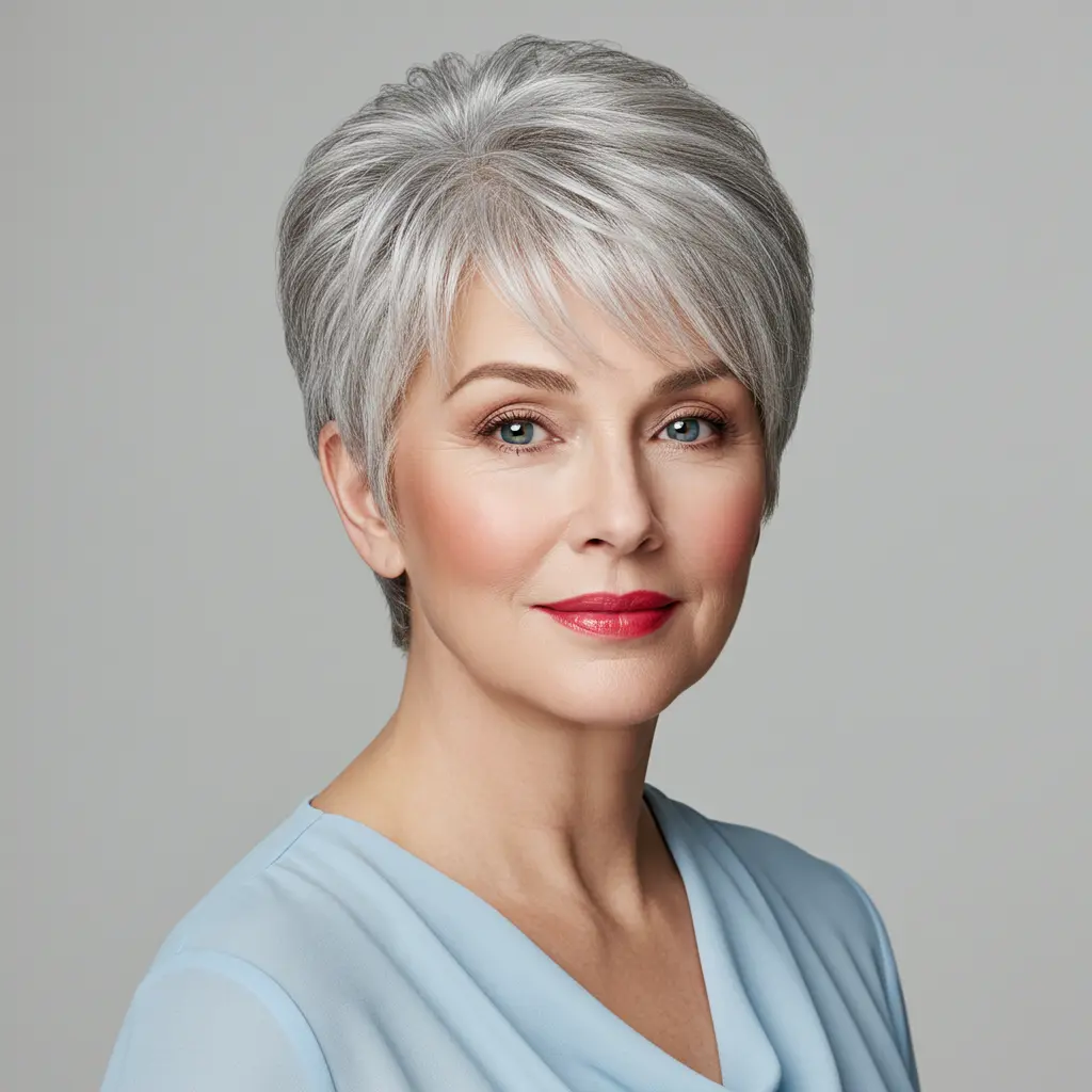 Layered Pixie Cut for Women Over 50