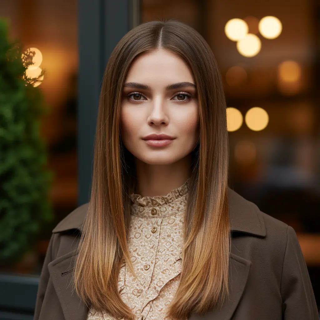 #12 Subtle Long Layers With Sleek Middle Part