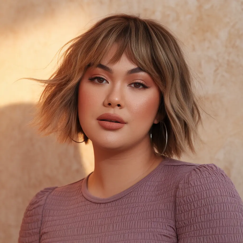 #13 Wispy Bangs Round Face Contouring Effect