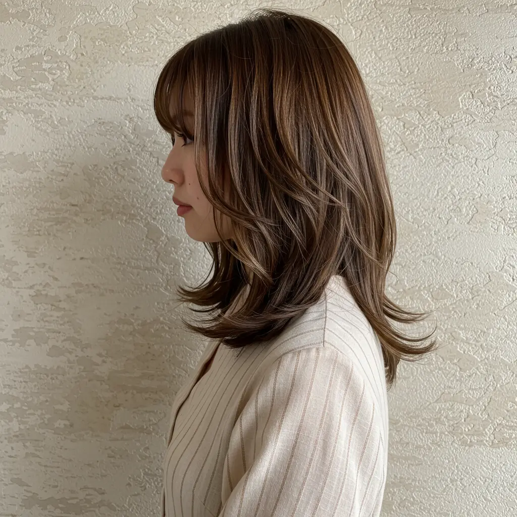 #17 Butterfly Haircut With Airy Curtain Bangs