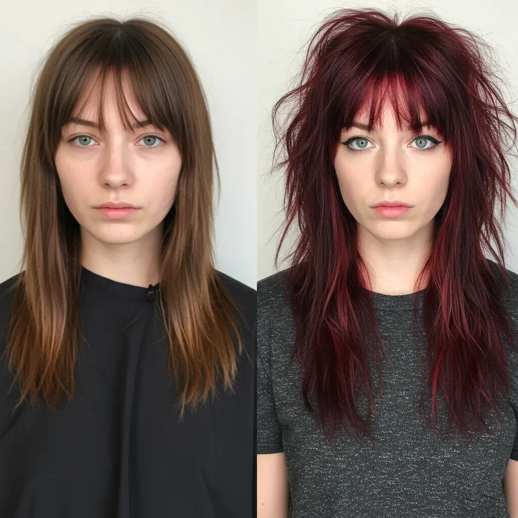 #1 Textured Wolf Cut with Choppy Bangs