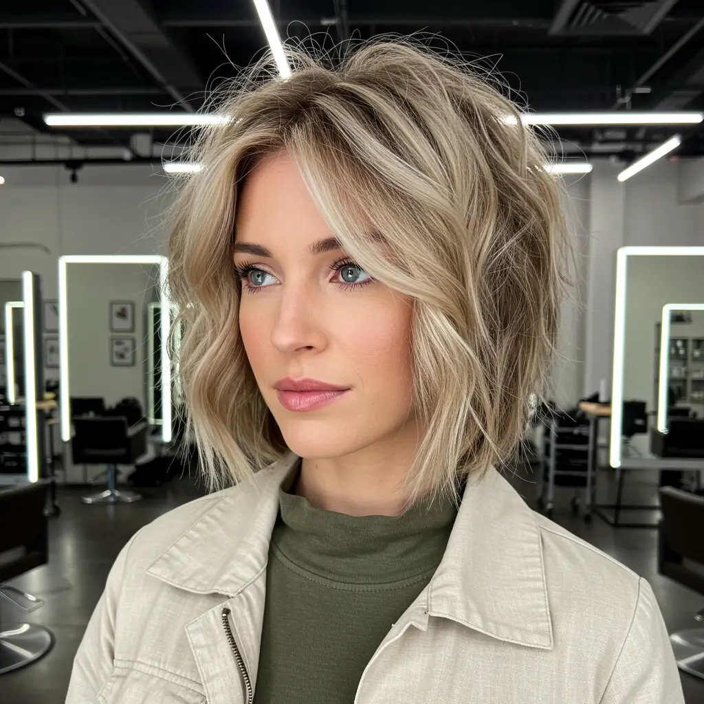 #1 Textured Bob With Face Framing Layers