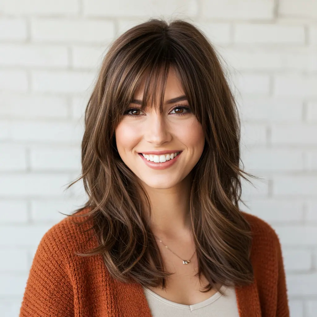 #1 Soft Chest-Length Layers with Wispy Bangs