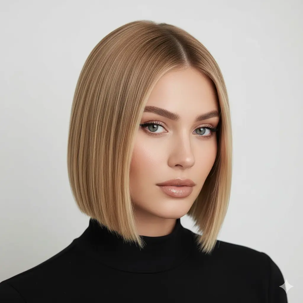 #10 Short Blunt Hair with Layered Bangs