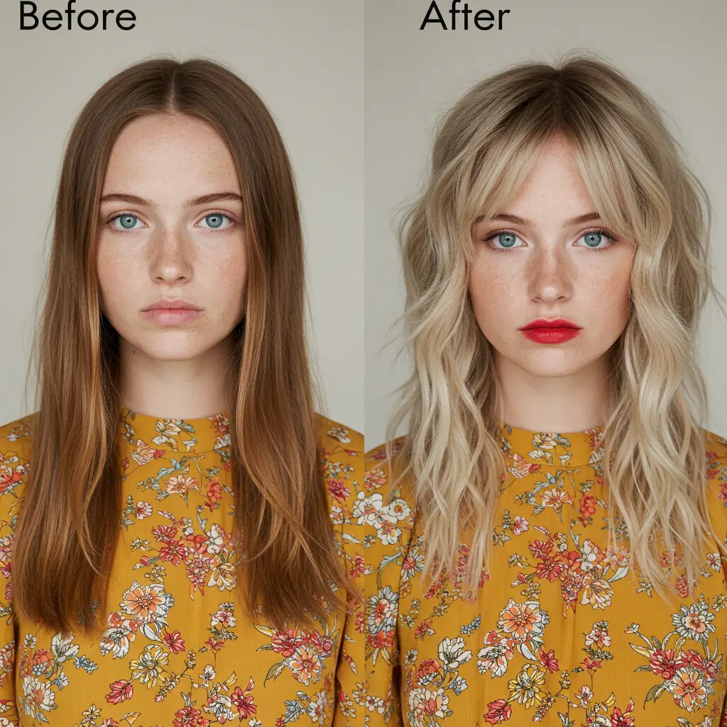 #10 Shaggy Wolf Cut with Blonde Balayage