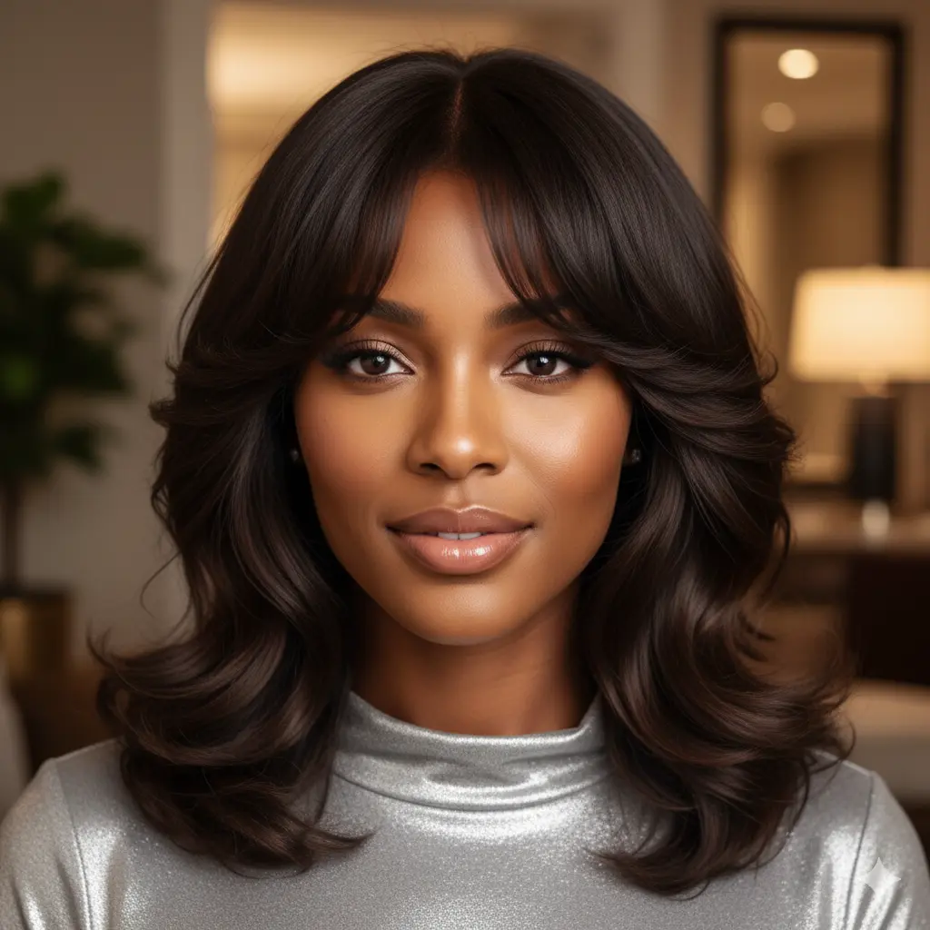 #10 Layered Hair with Fringe Bangs