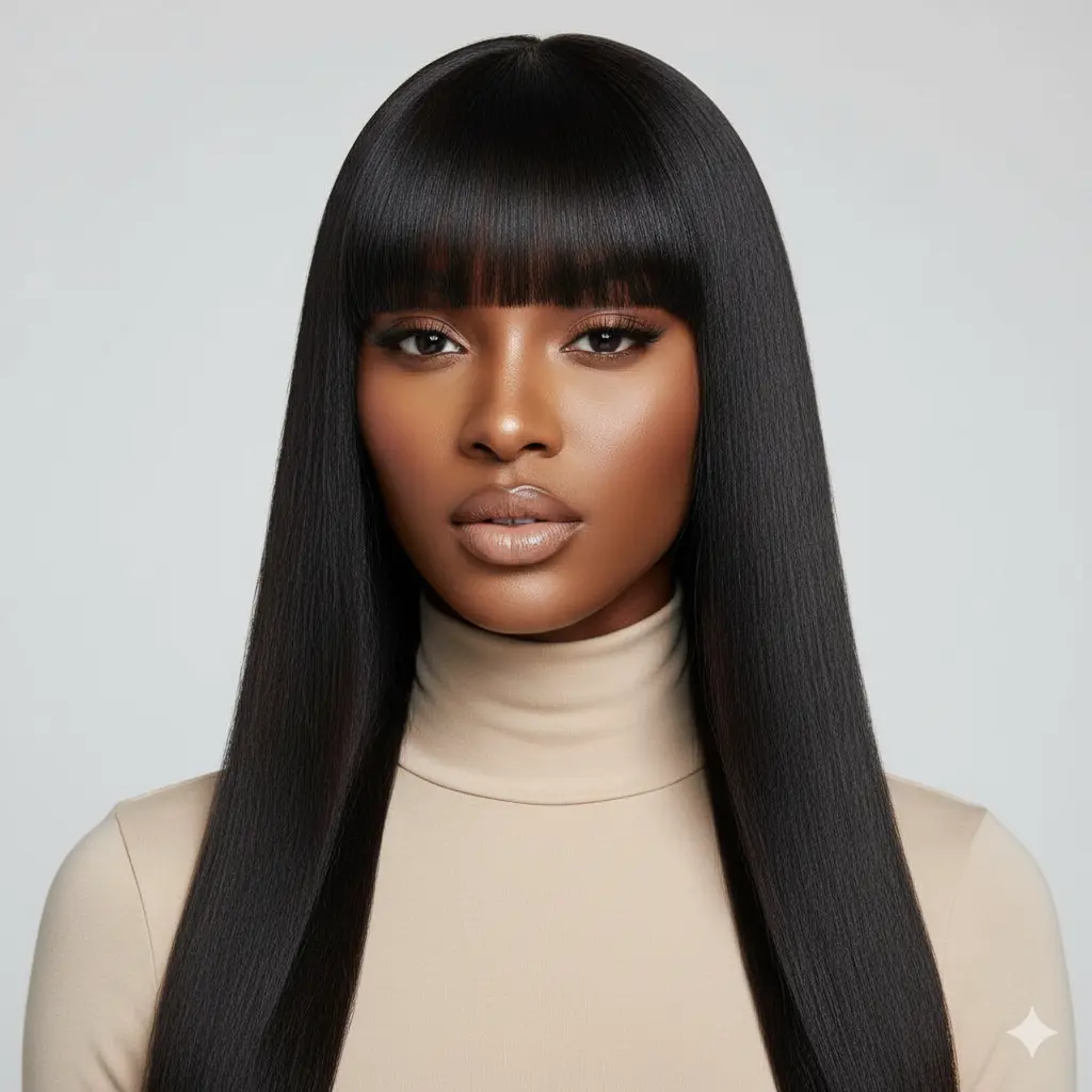 #11 Long Hair with Fringe Bangs