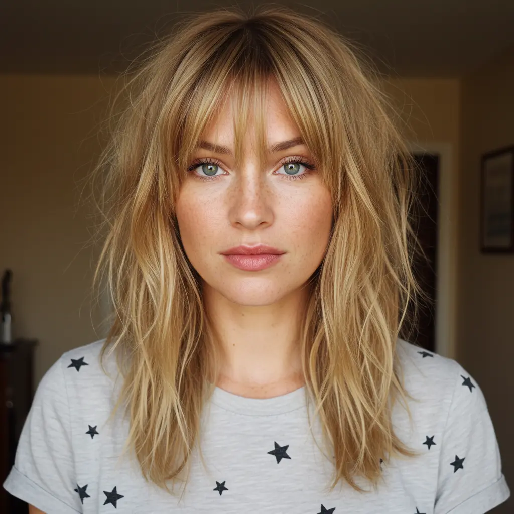 #12 Honey Blonde Hair with Shaggy Fringe
