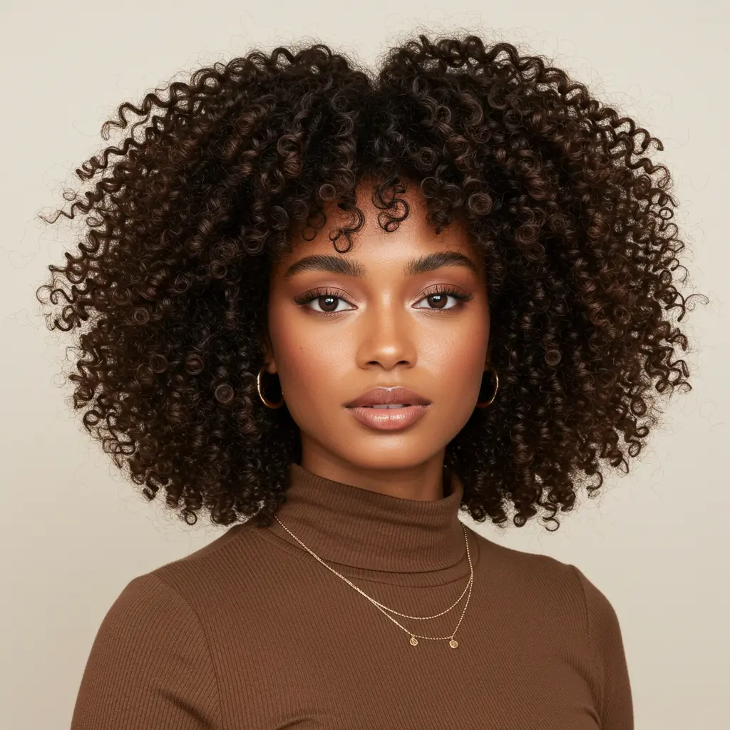 #13 Gorgeous Naturally Curly Bangs for Black Hair