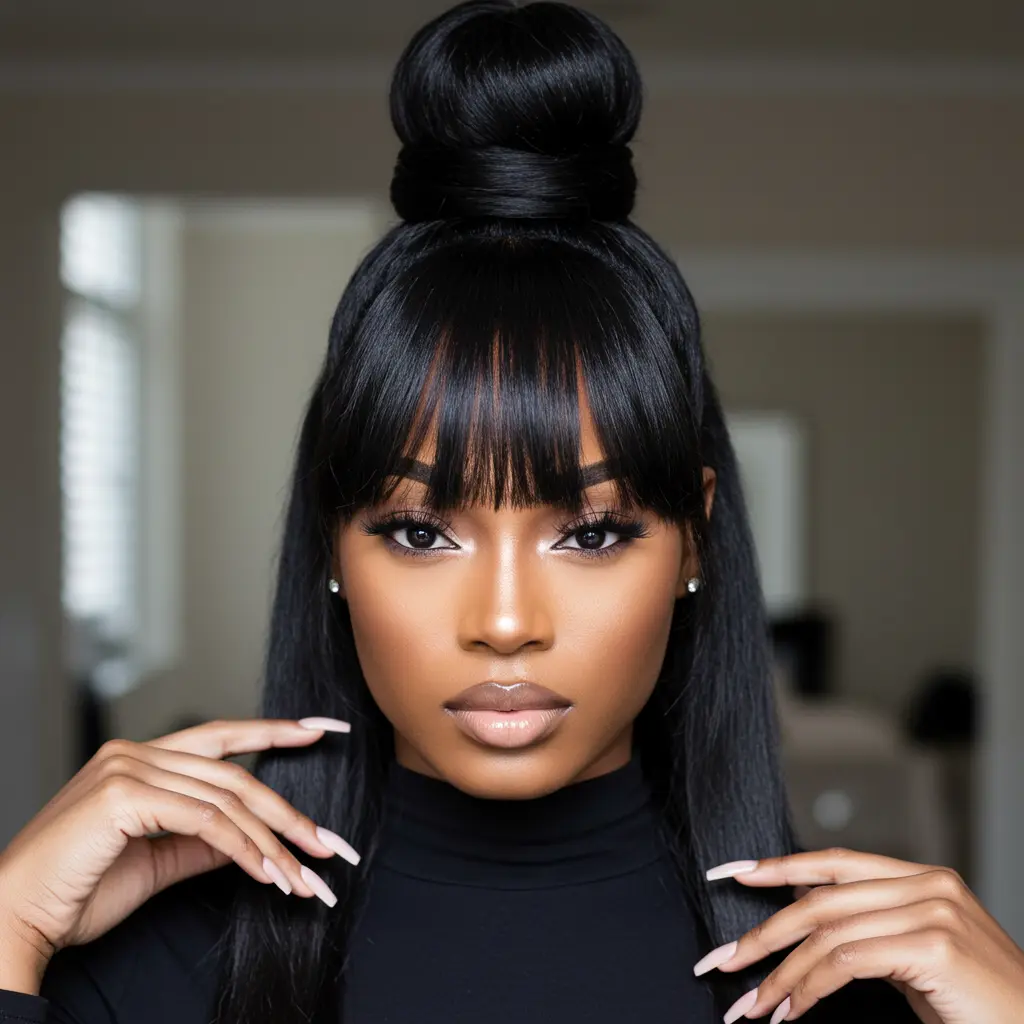 #14 Updo with Fringe Bangs