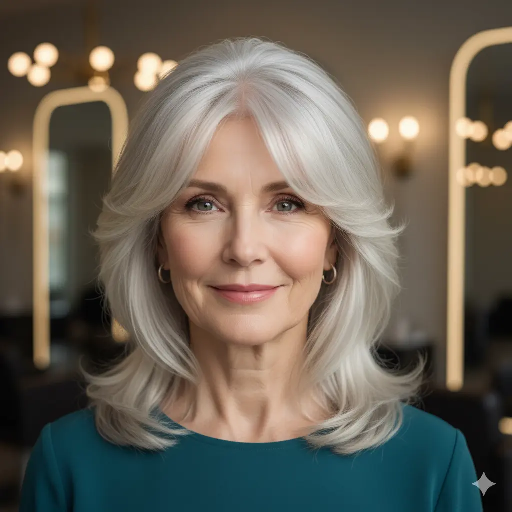 #16 Medium Cut with Curtain Bangs