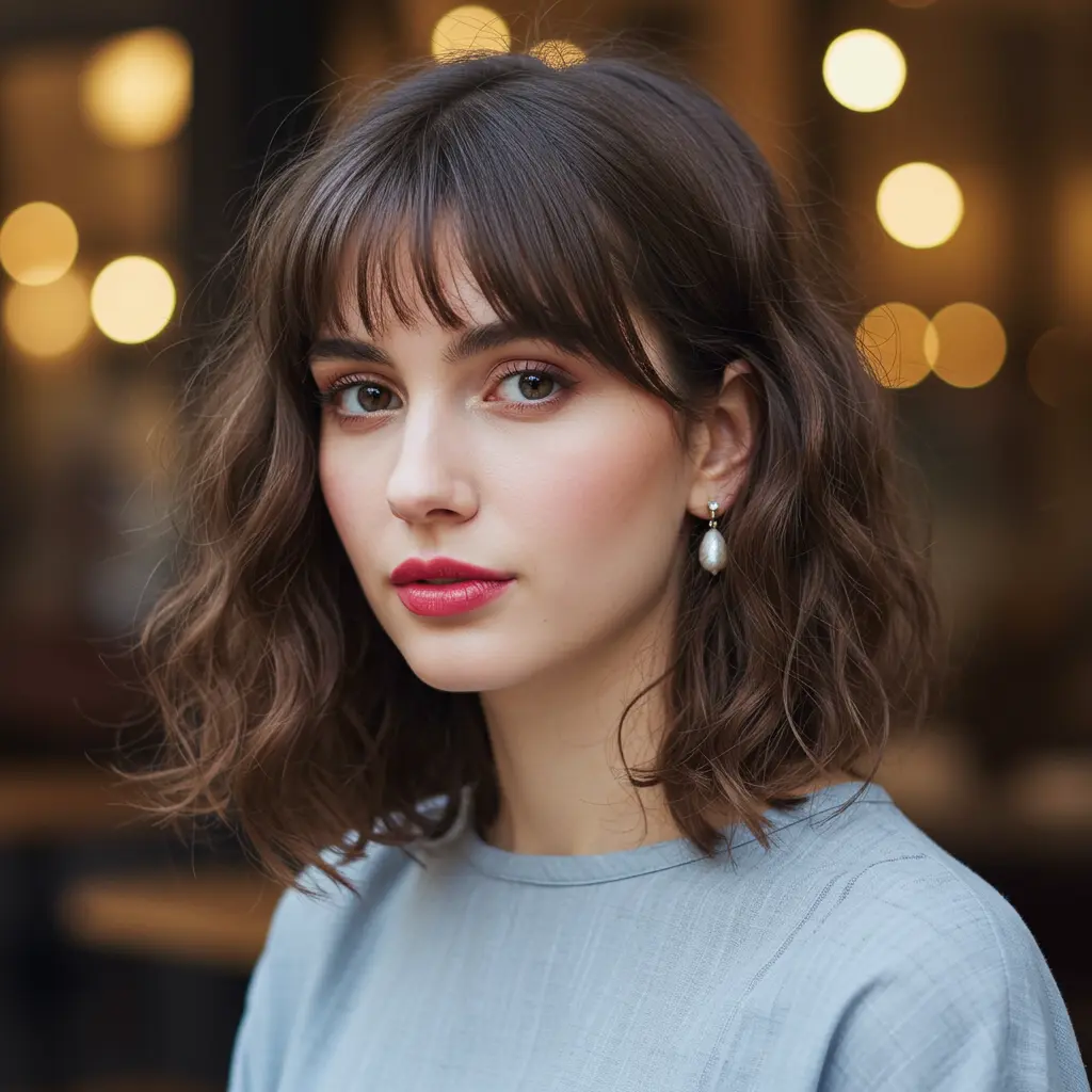 #17 Wispy Full Bangs For A Feathered Look