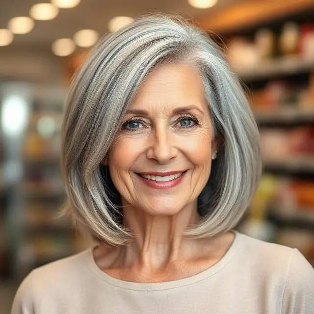 #2 Medium Layered Bob with Side Part