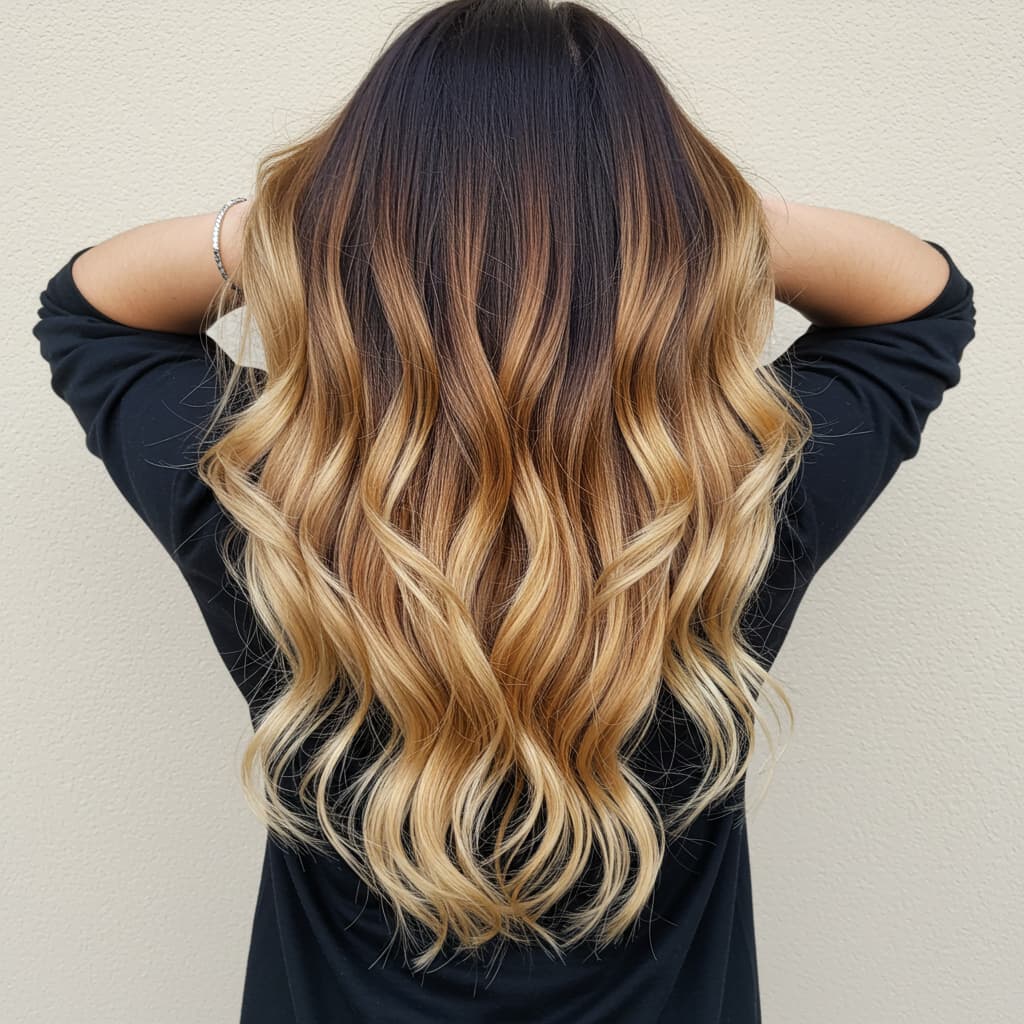 #2 Dark Brunette Roots to Light Blonde Tips