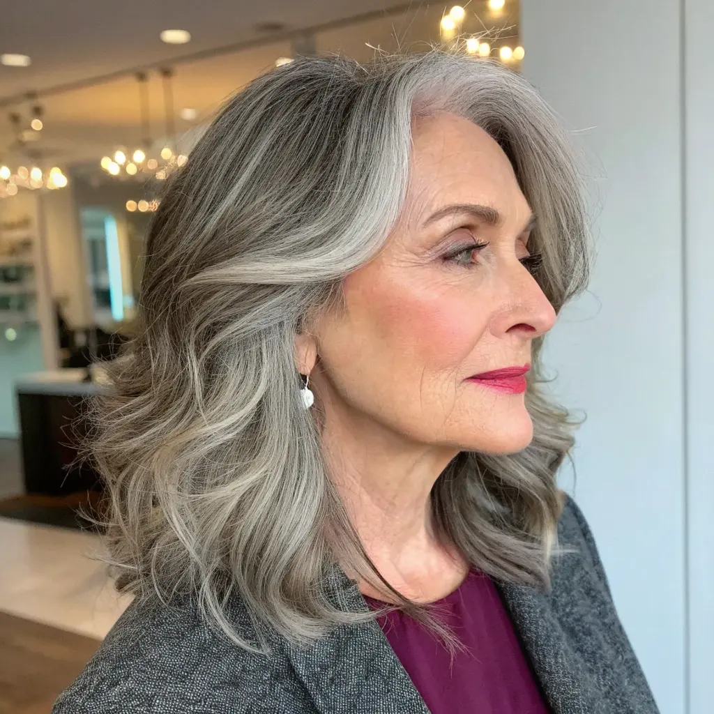 #20 Layered Wavy Lob Hairstyle