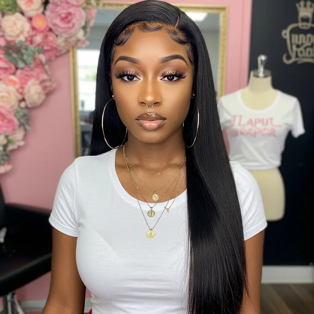 #20 Side Part Silky Weave with Natural Edges