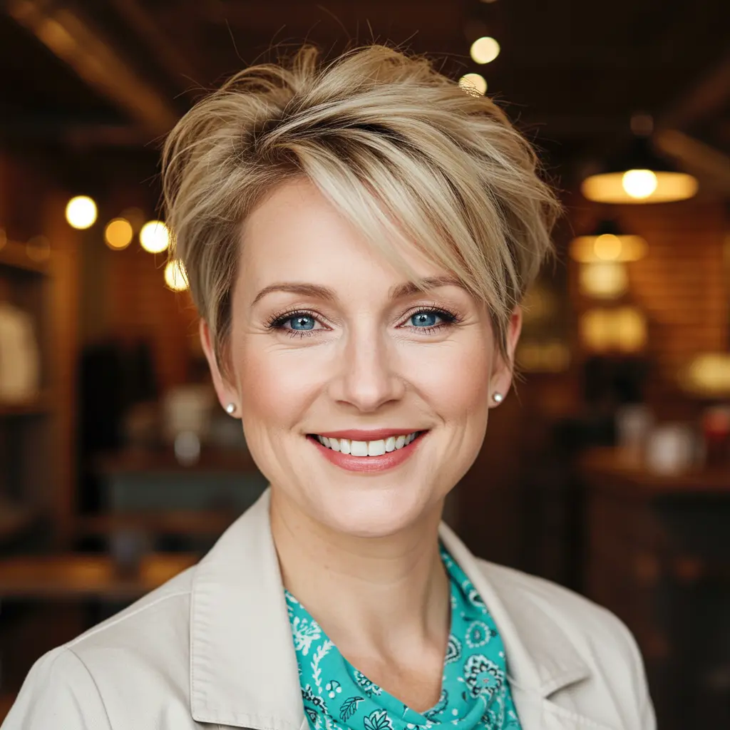 #22 Face Framing Bixie With Wispy Ends