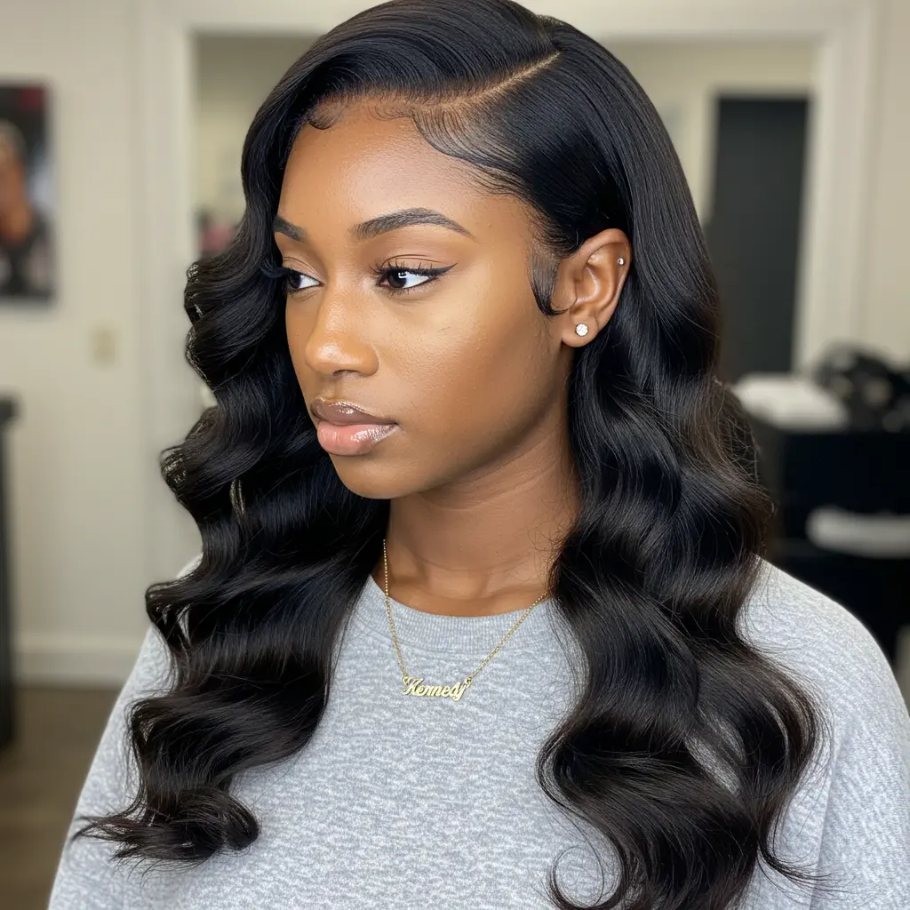 #26 Voluminous Curls with Soft Side Part