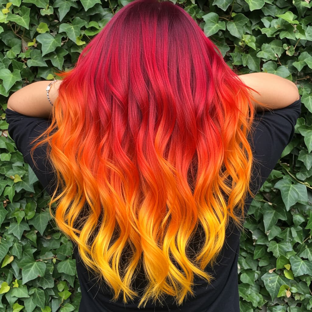 #3 Fiery Long Vivid Ombre