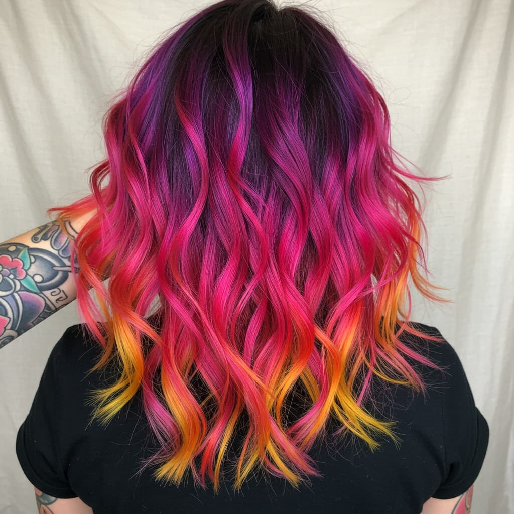 #7 Long Ombre Rainbow Colors